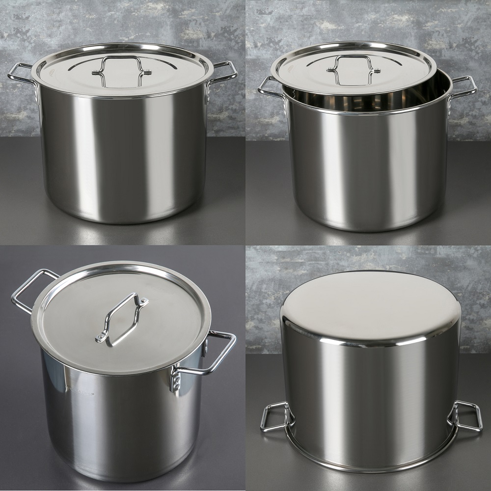 кастрюля 5,0л (общепит) d-20 h-16 металл. трс. кр. кастрюля нерж. кр.