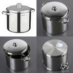  Кастрюля Катунь KT04-D-130, Гретта, из нержавеющей стали, с крышкой, d28 см, 13 л в Симферополе