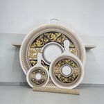  Набор для раскатки теста МИРНУРИ, Везувий Черный, доска деревянная 3 шт. d65, d35, d22 см + скалка 40 см в Симферополе