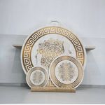 Набор для раскатки теста МИРНУРИ, Версаче Золото Ажур, доска деревянная 3 шт. d65, d35, d22 см + скалка 40 см в Симферополе