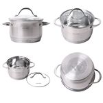  Кастрюля Kamille 4718S с крышкой, из нержавеющей стали, d18 см, h11.5 см, 2.9 л в Симферополе