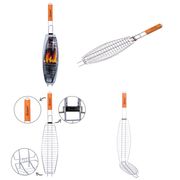  Решетка Скаут 0708 для рыбы 36х12х2,5 см, хром, деревянная ручка в Симферополе