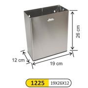  Мусорник Смет 1225 настенный хром 8 л12х25х26см из нержавеющей стали AISI430 в Симферополе