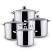  Набор кастрюль Kelli 4254, из нержавеющей стали, 8 предметов (13.5 л, 12 л, 9.5 л, 7.5 л) в Симферополе