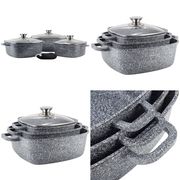  Набор кастрюль Ofenbach 100509, кастрюля + крышка, 7 предметов, с прихватками 2 шт, 20 см+24 см+28 см в Симферополе