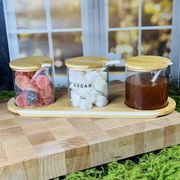  Набор для специй Lenardi 160-233, 3 предмета с ложками на подставке, стекло, ПУ в Симферополе