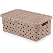  Шкатулка Elfplast 346 Виола 3 л. плетенка серо-бежевая в Симферополе