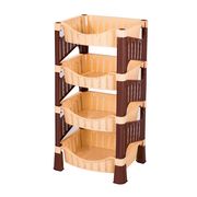  Этажерка ElfPlast 442, Плетенка, 4-х секционная, бежево-коричневая в Симферополе