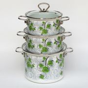  Набор кастрюль КМЗ Эмаль Атлас-5-1-Элит со стеклянной крышкой 1.9 л, 2.5 л, 5 л в Симферополе