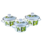  Набор кастрюль КМЗ Бамбук белый 1 л, 1.5 л, 2.3 л в Симферополе