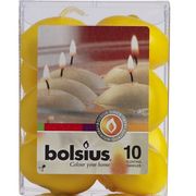  Свечи плавающие Bolsius 32052211, в наборе 10 шт, желтые в Симферополе