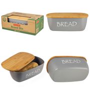  Хлебница Kamille 1132, из бамбукового волокна, с бамбуковой крышкой, серая, 36x20.2x13.5 см в Симферополе