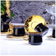  Кофейный набор Kosova IST-124 / 04424 фарфоровый 12 предметов 90 мл ЧЕРНОЕ ЗОЛОТО в Симферополе