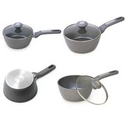  Ковш 1.6 л Kamille 4280GR алюминиевый с крышкой с гранитным покрытием d18 см в Симферополе