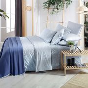  Комплект постельного белья + Покрывало синий 1,5 Ранфорс Ева Рива V3 160х220/180х260/1*50х70 см в Симферополе