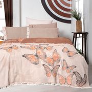  Набор 1,5 (покрывало, простынь, наволочка) оранжевый Сарар Пике Нерва V1 170х240/180х260/1х50х70 см в Симферополе