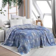  Набор 1,5 (покрывало, простынь, наволочка) синий Сарар Пике Бежа V1 150х200/180х260/1х50х70 см в Симферополе