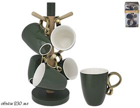  Чайный набор Lenardi 106-070 6 предметов на деревянной стойке темно-зеленый в Симферополе