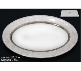  Блюдо Lenardi 125-138 овал Серый шелк 35,5см в Симферополе