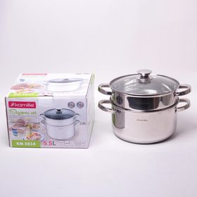  Пароварка Kamille 5814 D24см 2 яруса из нержавеющей стали 5,5л в Симферополе
