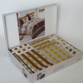  Комплект постельного белья Bahar Cameron Евро Ранфорс кофейный (200-50) в Симферополе