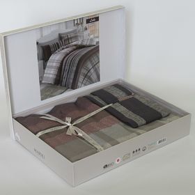  Комплект постельного белья Bahar Luke 1,5 Ранфорс коричневый (160-50) в Симферополе
