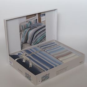  Комплект постельного белья Bahar Mariano Евро Ранфорс голубой V2 (200-50) в Симферополе