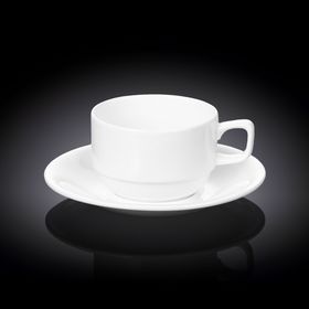  Чашка с блюдцем Wilmax 993008 чайная 220мл техническая упаковка в Симферополе