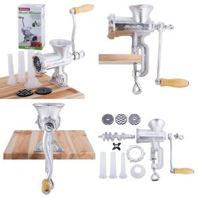 Мясорубка Kamille 6521, ручная, металлическая, 15,5х9х25 см в Симферополе  Мясорубка Kamille 6521, ручная, металлическая, 15,5х9х25 см в Симферополе