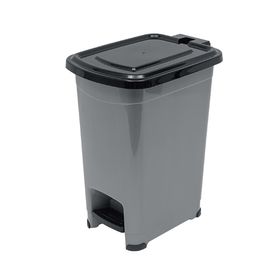  Мусорник Elfplast 557, Эльф Слим, с педалью, металлик-черный, 10 л в Симферополе
