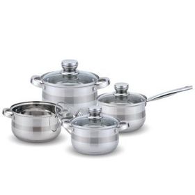  Набор кастрюль Kelli 4213, из нержавеющей стали, 8 предметов (3.7 л, 2.1 л, 5 л, 2.7 л) в Симферополе