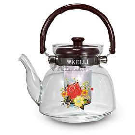  Чайник Kelli 3002, жаропрочный, стеклянный, 1.4 л в Симферополе