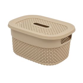  Корзина бельевая Elfplast 559, Ариана, с крышкой, бежевая, 3 л в Симферополе