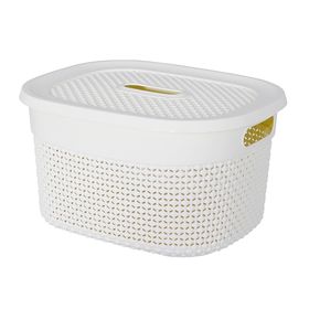  Корзина бельевая Elfplast 561, Ариана, с крышкой, слоновая кость, 12 л в Симферополе