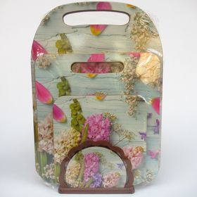  Набор Аванти КМ-4, 4 предмета: доска разделочная-2 шт, подставка под горячее, салфетница "Гиацинт" в Симферополе