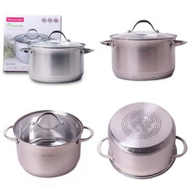  Кастрюля Kamille 4724S, с крышкой, из нержавеющей стали, d24, h14.5 см, 6.5 л в Симферополе