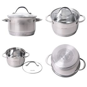  Кастрюля Kamille 4722S, с крышкой, из нержавеющей стали, d22 см, h13.5 см, 5.1 л в Симферополе