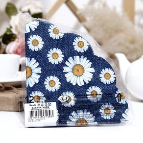  Салфетки бумажные, DAISY на синем, овальные, 3-х слойные, d32 см, 12 шт. в Симферополе