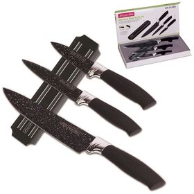  Набор ножей Kamille 5148B, черный, 4 предмета, магнит+3 ножа, 20 см, 12.5 см, 9 см в Симферополе