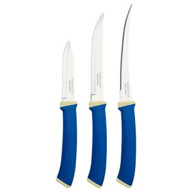  Набор ножей 3 предмета Tramontina Трамонт 23499/177 Фелис синий в Симферополе