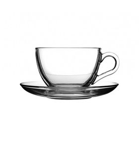  Чашка с блюдцем Pasabahce Basic 97948 /4678 ПР  прозр. 215мл. в Симферополе