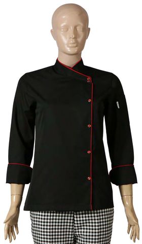  Текстиль Майшеф куртка поварская черная с красной каймой 3XL в Симферополе