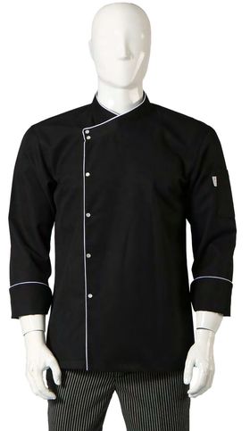  Текстиль Майшеф куртка поварская черная с белой каймой M в Симферополе